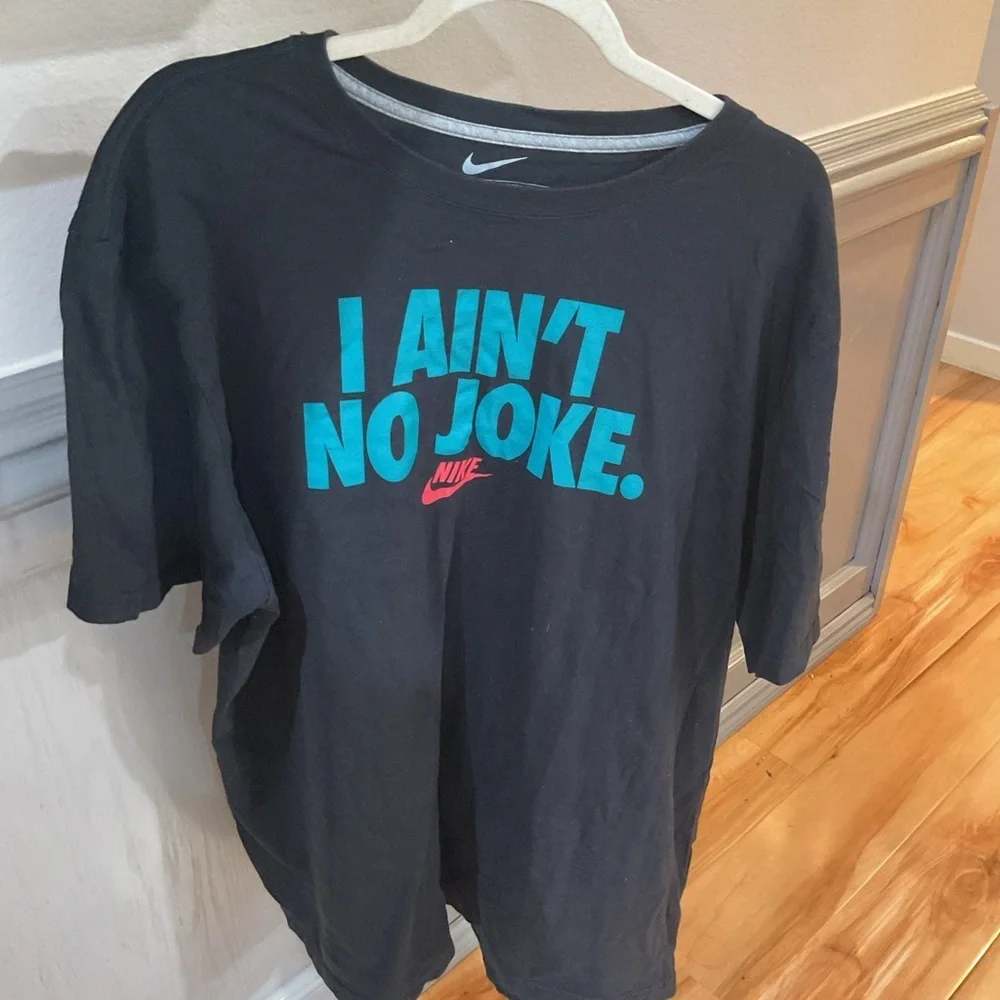 Nike Black Short Sleeve Tee with Teal and Red Graphic